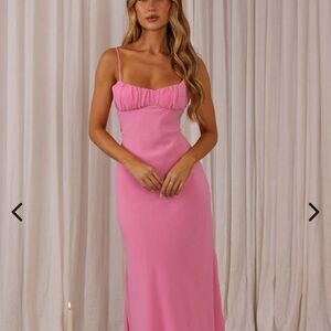 Nerida Twist Back Maxi Dress Pink